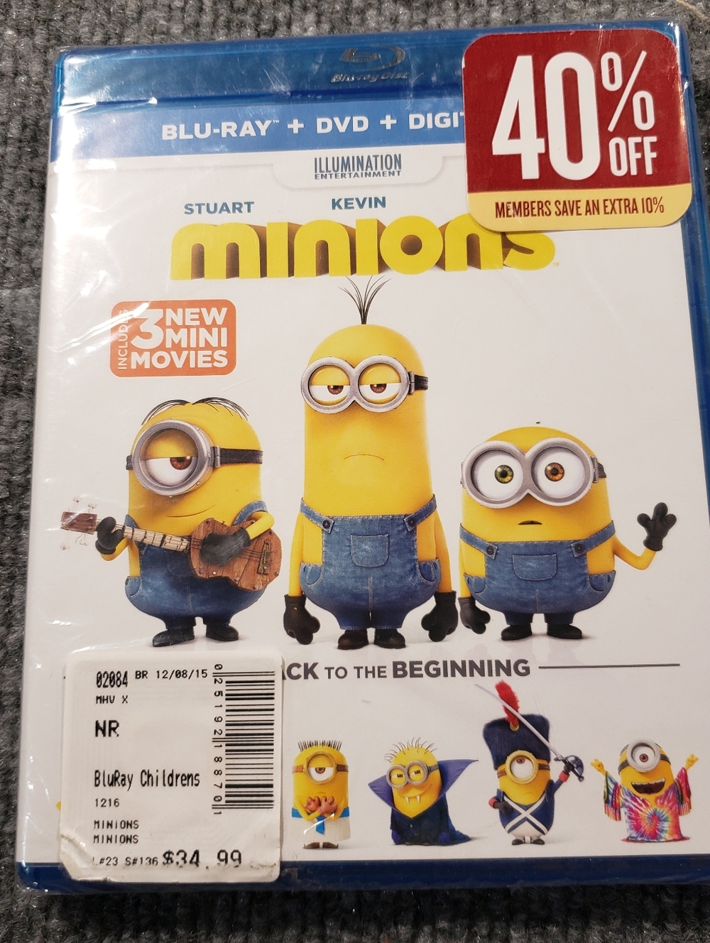 Minions Illumination, Stuart, Kevin, Bob Blu-ray New Sealed